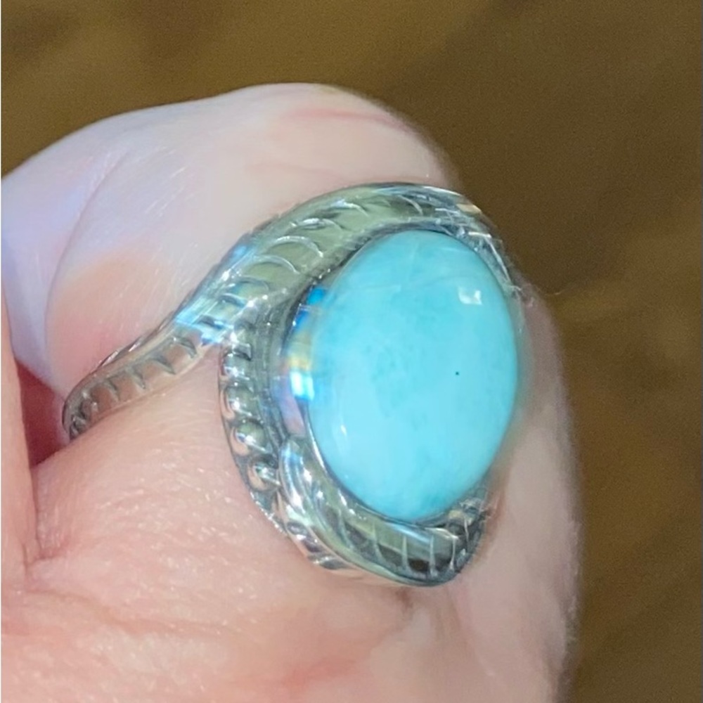 NWT Larimar Ring in .925 Sterling Silver Made in Bali! - Picture 10 of 10